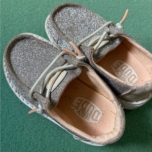 Hey Dude Kids Moccasins - Glittery Silver